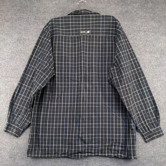Pelle Pelle Marc Buchanan Men's Button-Up Shirt Black Check Large Long Sleeve - Picture 5 of 12